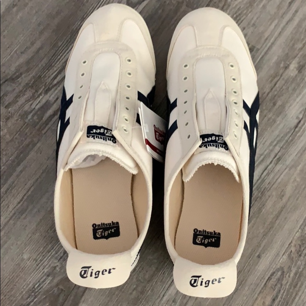 Onitsuka Tiger by Asics Men's Cream and Navy Athletic Shoes - Picture 3 of 6